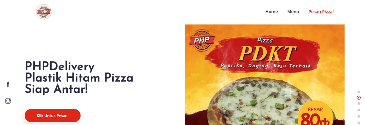 Website Makanan Pizza Portofolio